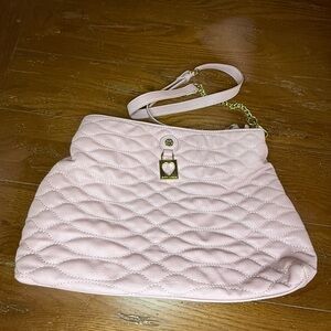Betsey Johnson Pink Quilted Shoulder Bag - EUC